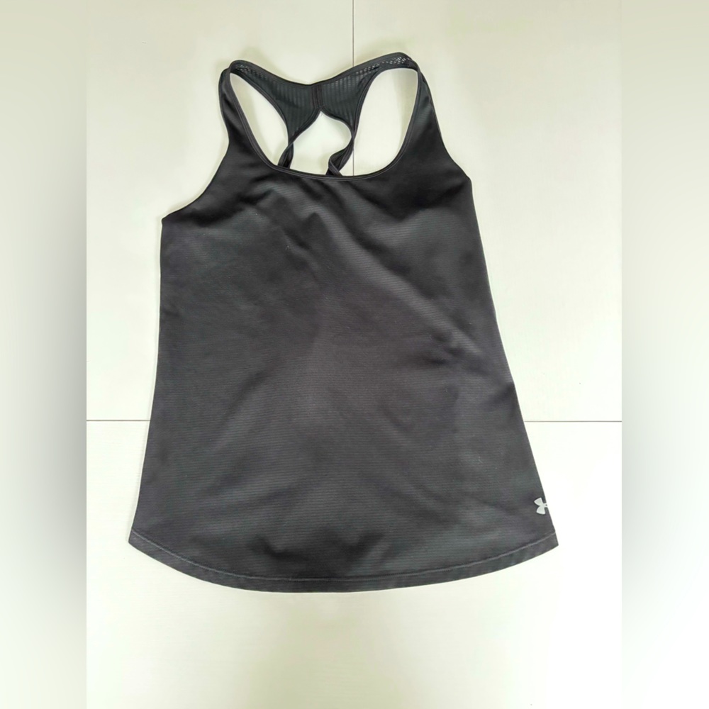 Under Armour Black Lightweight Mesh Tank With Twisted Straps Size S